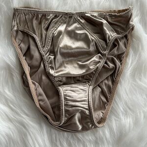 Victoria's Secret High Cut Second Skin Gold Label Satin Brief